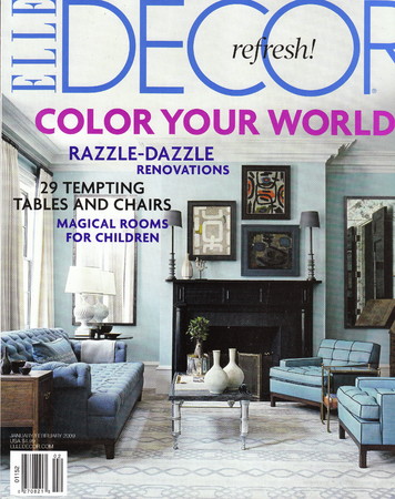 Andrew Logans sculptures are featured in the Jan. 2009 addition of ELLE Decor magazine. He has a Limestone Freize on page 129, and a marble piece on p. 130. 
page 